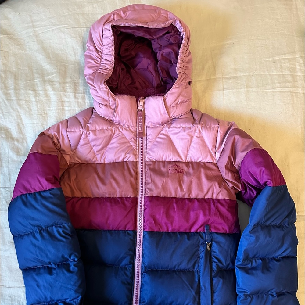 LL Bean Kids Colorblock Down Jacket